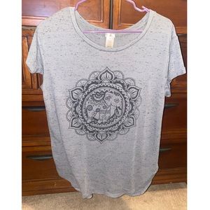 Elephant print green tee shirt